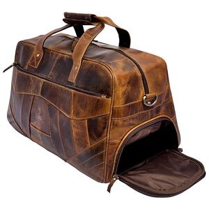 Rustic Town John Leather Travel Duffle Bag
